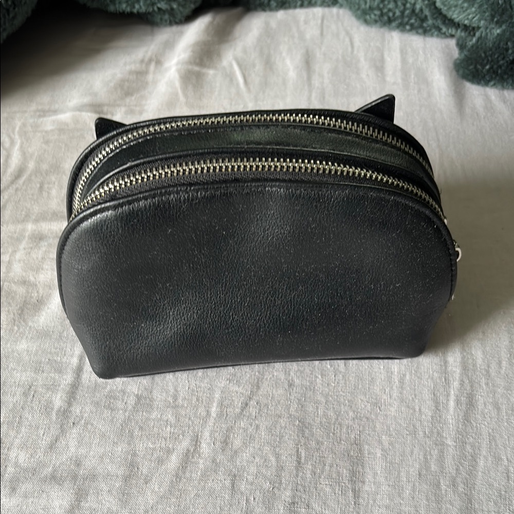 3/$5 Black Leather Cat Ear Pouch